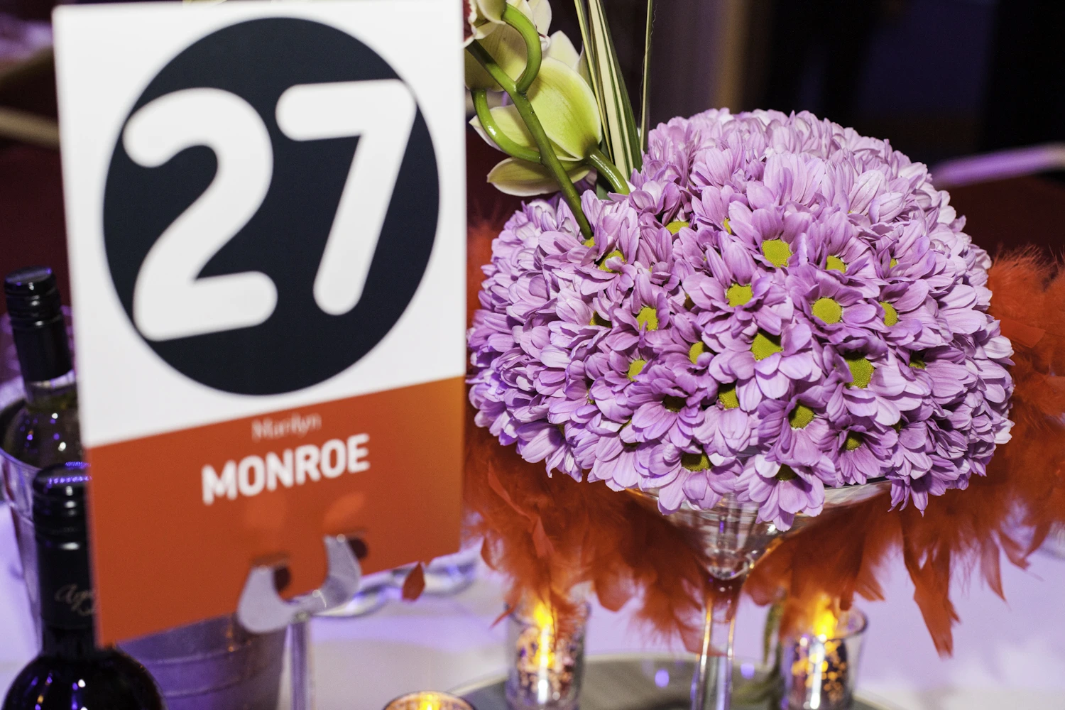  Beautiful flower arrangements adorned all the tables at the Troxy 