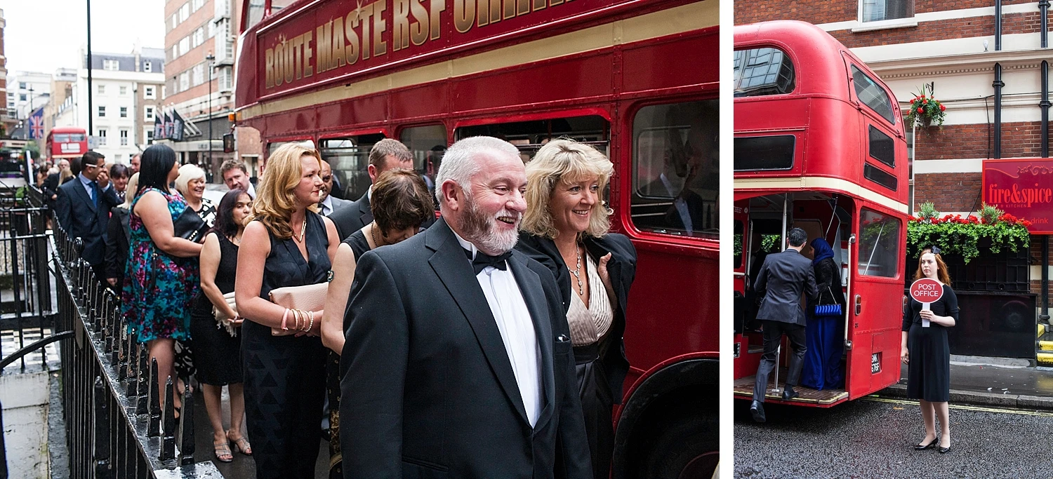  Guests of the Post Office awards board an old London Route Master bus.&nbsp;A pioneering design, the Routemaster outlasted several of its replacement types in London, survived the privatisation of the former London Transport bus operators and was used by other operators around the UK. In modern UK public transport bus operation, the old-fashioned features of the standard Routemaster were both praised and criticised. The open platform, while exposed to the elements, allowed boarding and alighting in places other than official stops; and the presence of a  conductor &nbsp;allowed minimal boarding time and optimal security, but with greater labour costs. Despite the retirement of the original version, the Routemaster has retained iconic status, and is considered a  British cultural icon .&nbsp;In 2006, the Routemaster was voted one of Britain's top 10 design icons which included  Concorde ,&nbsp; Mini ,&nbsp;,&nbsp; London tube map ,&nbsp; World Wide Web &nbsp;and the red telephone box. 